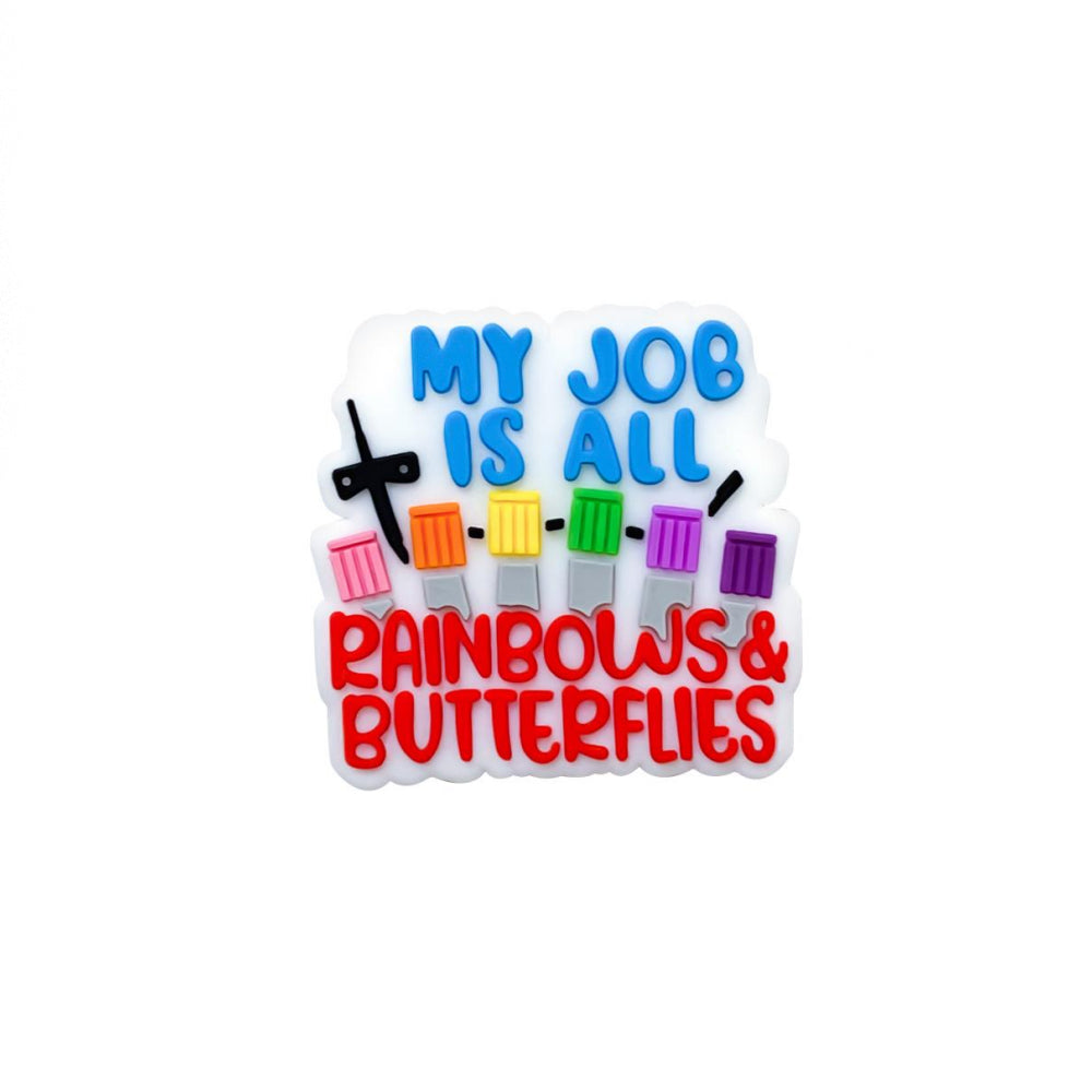 Wholesale 10pcs Cartoon Alphabet Rainbow Graffiti Pattern Silicone Beads